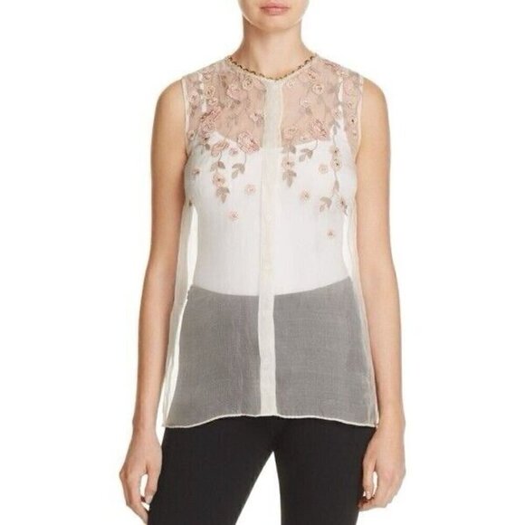 Elie Tahari Tops - ELIE TAHARI Camila Sleeveless Embroidered Blouse Size XS MSRP $265 Preowned